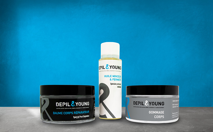Photos des produits cosmétiques Depil&Young